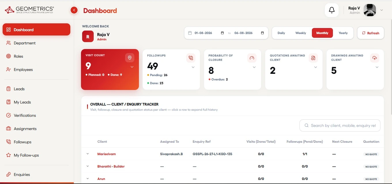 ENQUIRY & PROCUREMENT TRACKER
